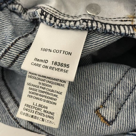 Vintage 90s LL Bean Jeans 16 X 29” Blue High Waist Mom Relaxed Elastic Waist - Picture 3 of 7